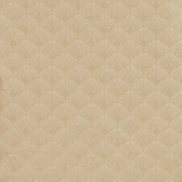 Casamance 76651528 Magnitude-Textures Nereides Marron Glace - tapeta w metaliczne liście