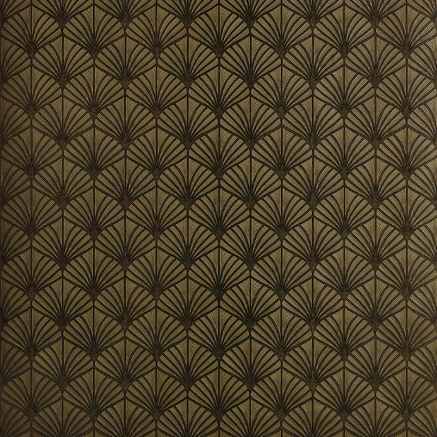 Casamance 76651936 Magnitude-Textures Nereides Noir - tapeta w metaliczne liście
