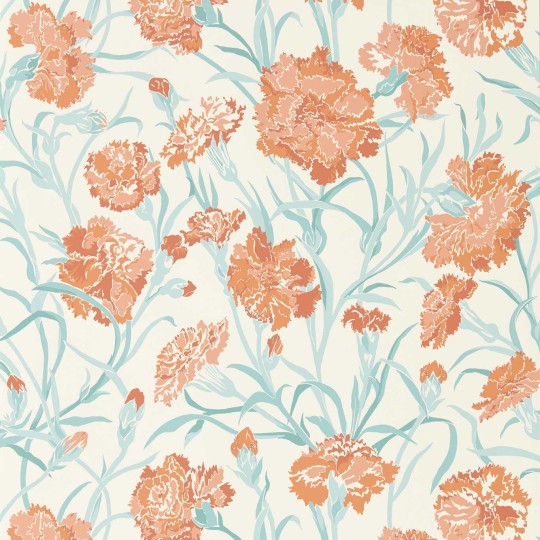 Harlequin 113132 Idyllic Fleur de Joie Paprika/Aqua/Soft Focus - tapeta w kwiaty