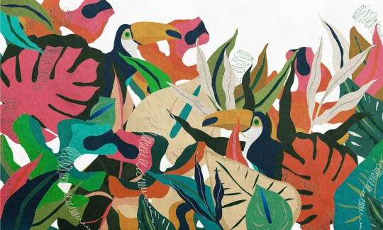 Dekorami Brasil 1 - mural w egzotyczne ptaki i rośliny