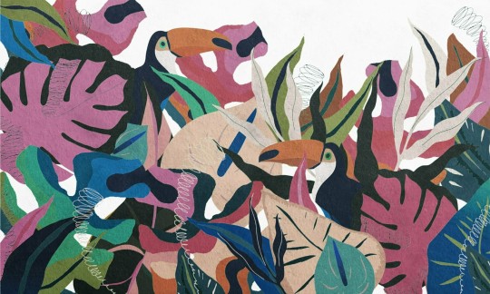 Dekorami Brasil 2 - mural w egzotyczne ptaki i rośliny