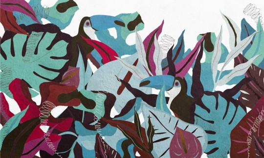 Dekorami Brasil 5 - mural w egzotyczne ptaki i rośliny