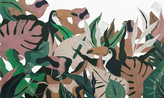 Dekorami Brasil 6 - mural w egzotyczne ptaki i rośliny