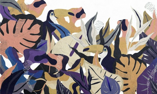 Dekorami Brasil 7 - mural w egzotyczne ptaki i rośliny