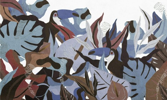 Dekorami Brasil 8 - mural w egzotyczne ptaki i rośliny