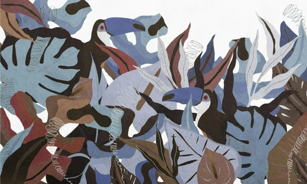 Dekorami Brasil 8 - mural w egzotyczne ptaki i rośliny