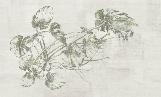 Dekorami Deli 1 - mural w delikatne liście monstery