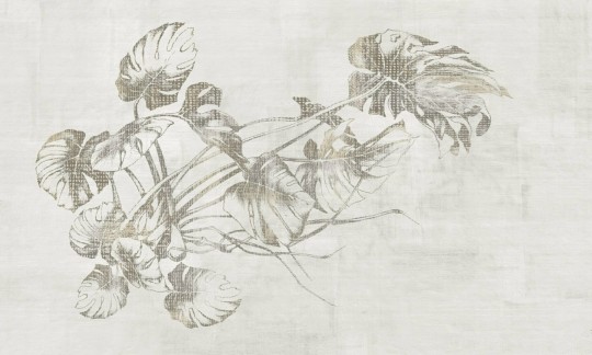 Dekorami Deli 4 - mural w delikatne liście monstery