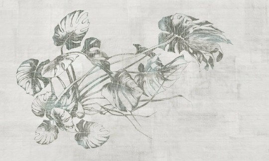 Dekorami Deli 5 - mural w delikatne liście monstery