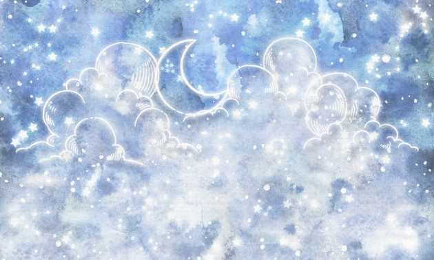 Dekorami Goodnight 1 - mural dla dzieci w księżyc i gwiazdy