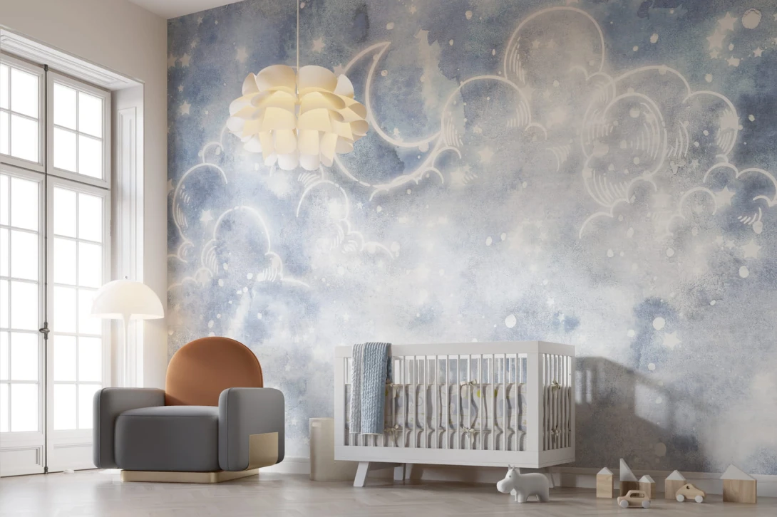 Dekorami Goodnight 3 - mural dla dzieci w księżyc i gwiazdy