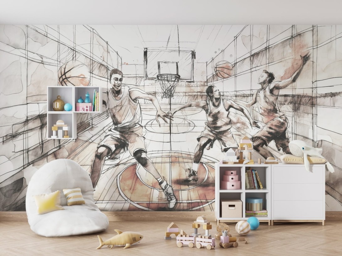 Dekorami Kobe 1 - mural dla dzieci w koszykarzy