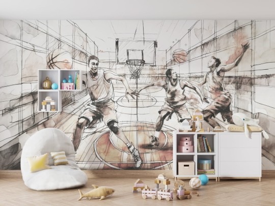 Dekorami Kobe 1 - mural dla dzieci w koszykarzy