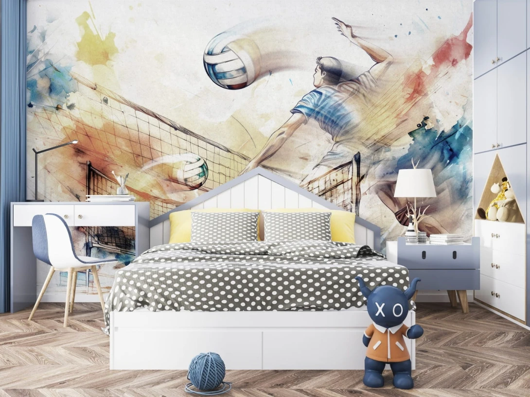 Dekorami Kurek 2 - mural dla dzieci w siatkarzy