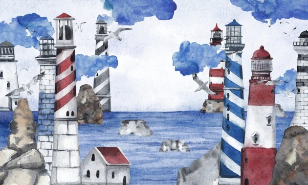 Dekorami Lighthouse 1 - mural dla dzieci w latarnie morską