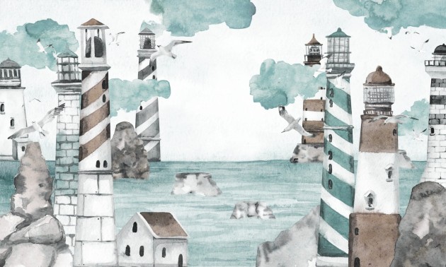 Dekorami Lighthouse 3 - mural dla dzieci w latarnie morską