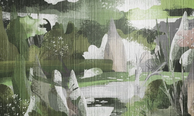 Dekorami Meow Garden 4 - mural dla dzieci w bajkowy krajobraz