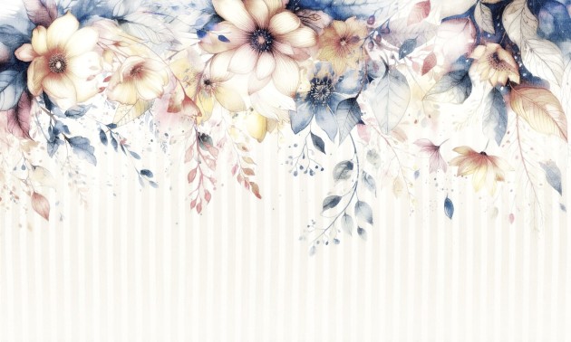 Dekorami Retro Flo 2 - mural dla dzieci w kwiaty