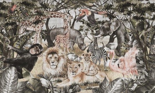 Dekorami Safari N4 - mural dla dzieci w egzotyczne zwierzęta