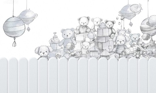 Dekorami Toy Store 2 - mural dla dzieci w planety i pluszaki