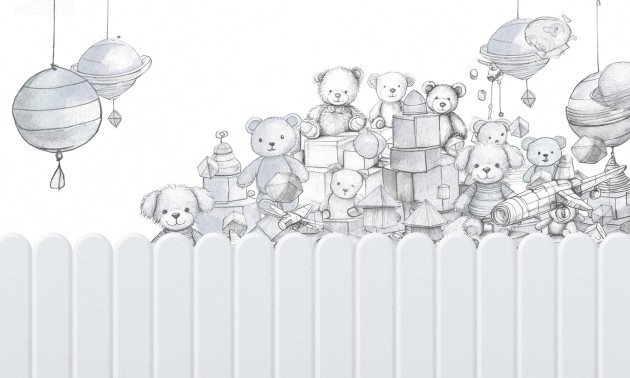 Dekorami Toy Store 2 - mural dla dzieci w planety i pluszaki
