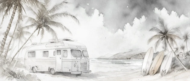 Dekorami Van Life 3 - mural z motywem vana
