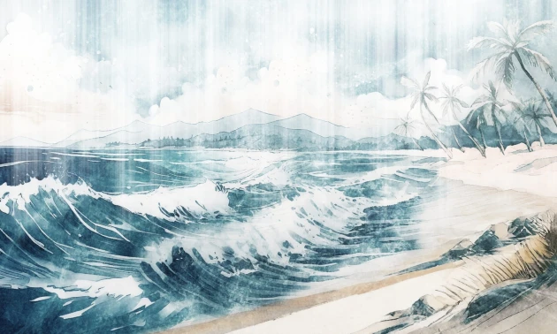 Dekorami Waikiki 2 - mural w egzotyczny krajobraz