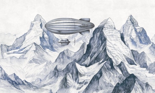 Dekorami Zeppelin 1 - mural dla dzieci w górski krajobraz