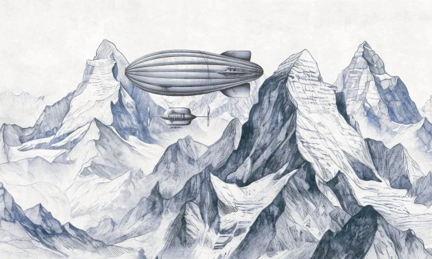 Dekorami Zeppelin 1 - mural dla dzieci w górski krajobraz