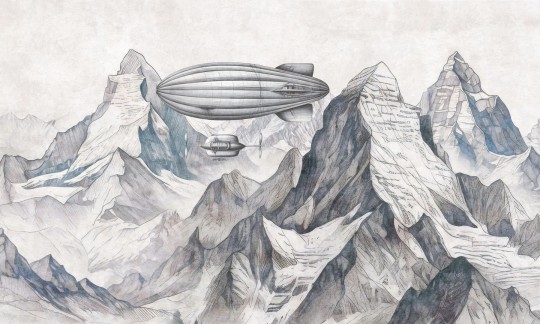 Dekorami Zeppelin 2 - mural dla dzieci w górski krajobraz