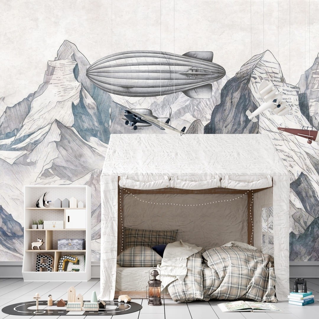 Dekorami Zeppelin 3 - mural dla dzieci w górski krajobraz
