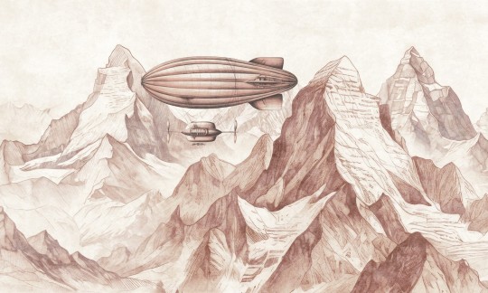 Dekorami Zeppelin 4 - mural dla dzieci w górski krajobraz