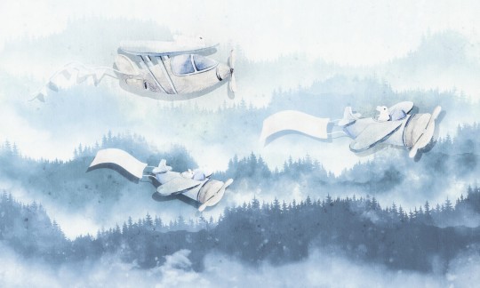 Dekorami Happy Ride Plane 2N - mural dla dzieci w samoloty i las