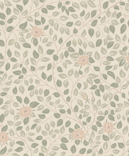 Sandberg S10462 Ett Hem, Oland Solliden Spring Green - tapeta w liście i kwiaty