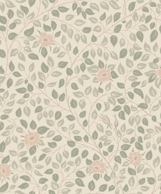 Sandberg S10462 Ett Hem, Oland Solliden Spring Green - tapeta w liście i kwiaty