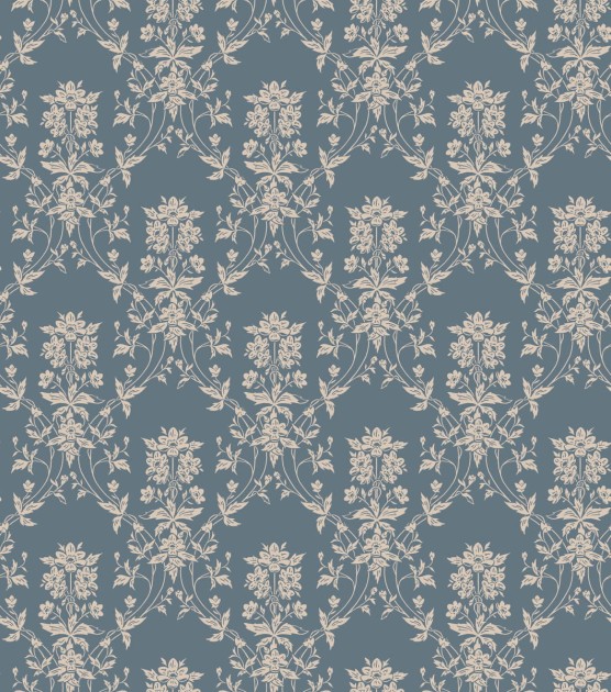Sandberg S10461 Ett Hem, Oland Alva Indigo Blue - tapeta w roślinne medaliony