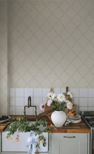 Sandberg S10457 Ett Hem, Oland Ewa Sandstone - tapeta w roślinne girlandy