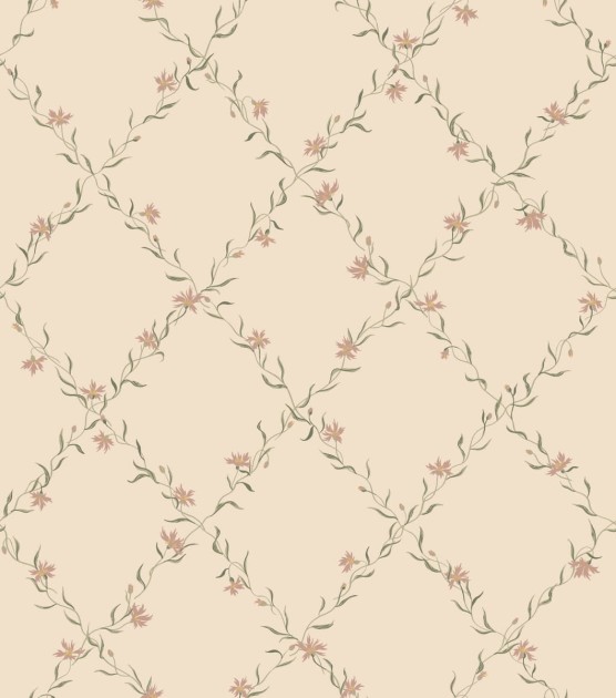 Sandberg S10458 Ett Hem, Oland Ewa Dusty Pink - tapeta w roślinne girlandy