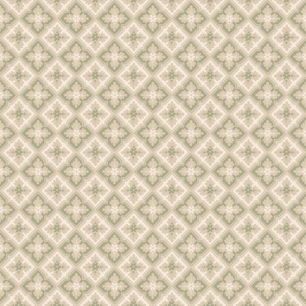 Sandberg S10455 Ett Hem, Oland Edvin Green - tapeta geometryczna w kwiatowe romby