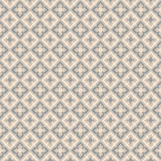 Sandberg S10456 Ett Hem, Oland Edvin Indigo Blue - tapeta geometryczna w kwiatowe romby