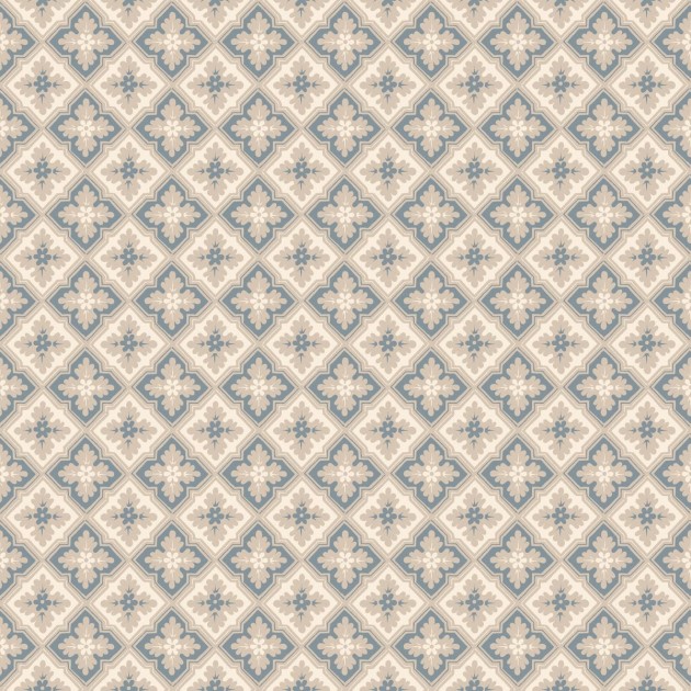 Sandberg S10456 Ett Hem, Oland Edvin Indigo Blue - tapeta geometryczna w kwiatowe romby