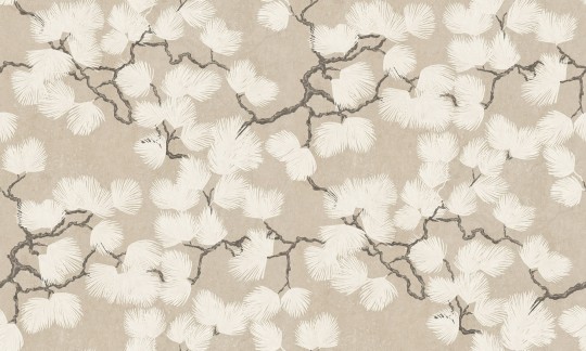 Sandberg S10487 Ett Hem, Oland Pine Mural Beige - mural w liście sosny