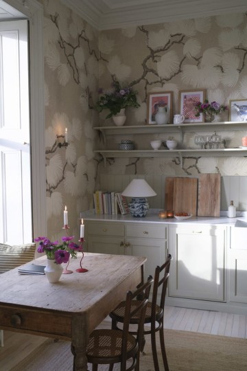 Sandberg S10487 Ett Hem, Oland Pine Mural Beige - mural w liście sosny