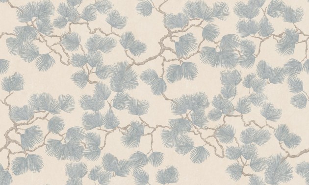 Sandberg S10489 Ett Hem, Oland Pine Mural Misty Blue - mural w liście sosny