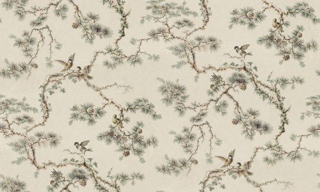 Sandberg S10655 Ett Hem, Oland Noah Mural Sandstone - mural w gałęzie i ptaki