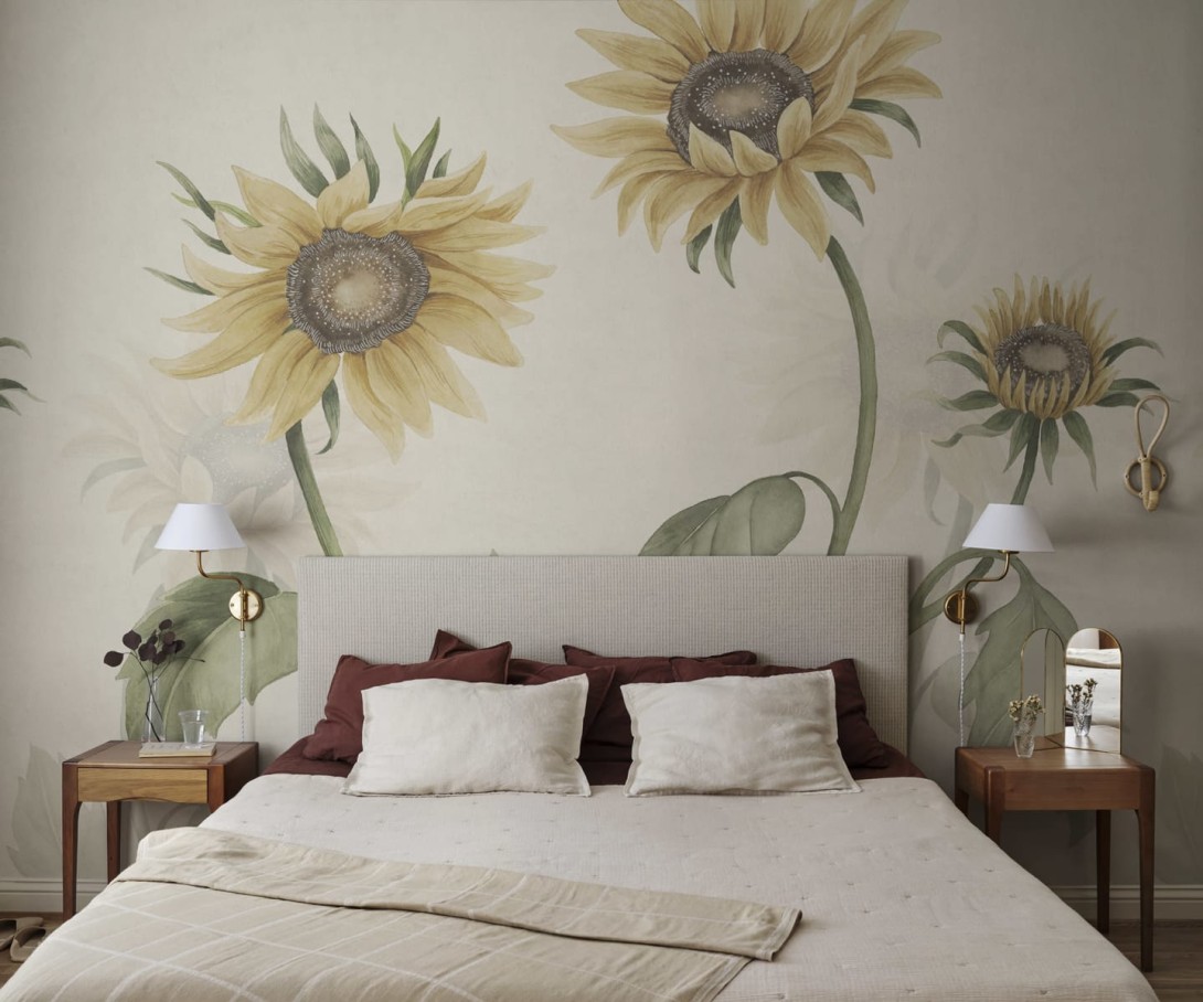 Sandberg S10527 Ett Hem, Oland Sunflowers Yellow - mural w słoneczniki