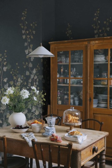 Sandberg S10486 Ett Hem, Oland Ivy Midnight Blue - mural pnący się bluszcz