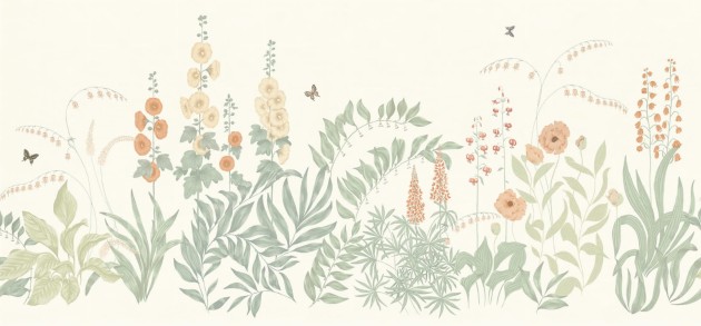 Sandberg S10481 Ett Hem, Oland Aino Peach - mural letnia łąka