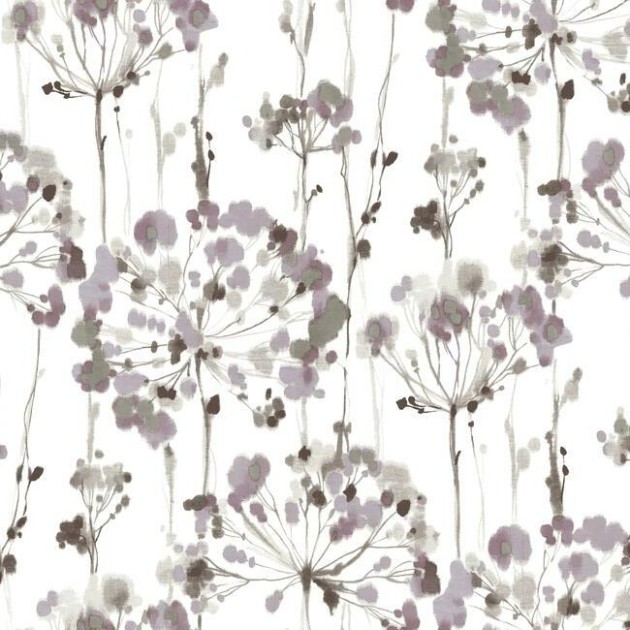 York CI2424 Candice Olson Modern Artisan Second Edition Flourish Moonlight/Lavender - tapeta w akwarelowe dmuchawce