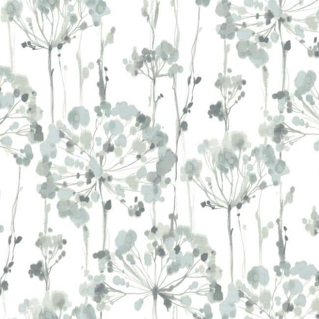 York CI2426 Candice Olson Modern Artisan Second Edition Flourish Sheer Blue/Gray - tapeta w akwarelowe dmuchawce